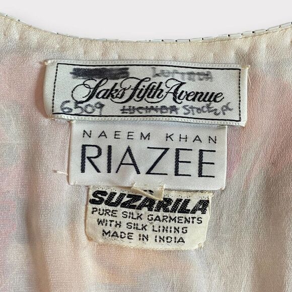 S/M Naeem Khan Beaded Sequined Jacket Ribbon Embroidered Vintage Couture - Picture 2 of 7